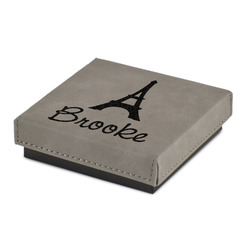 Eiffel Tower Jewelry Gift Box - Engraved Leather Lid (Personalized)