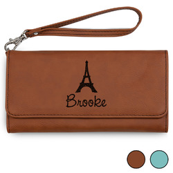 Eiffel Tower Ladies Leather Wallet - Laser Engraved (Personalized)
