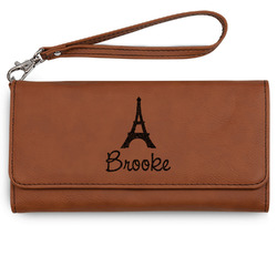 Eiffel Tower Ladies Leatherette Wallet - Laser Engraved - Rawhide (Personalized)