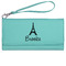 Eiffel Tower Ladies Wallet - Leather - Teal - Front View