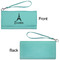 Eiffel Tower Ladies Wallets - Faux Leather - Teal - Front & Back View