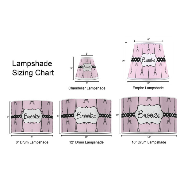 Eiffel Tower Lampshade Sizing Chart