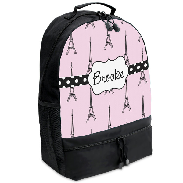 Custom Eiffel Tower Backpacks - Black (Personalized)