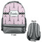 Eiffel Tower Large Backpack - Gray - Front & Back View