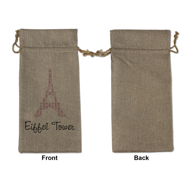 Eiffel Tower Large Burlap Gift Bags - Front Approval