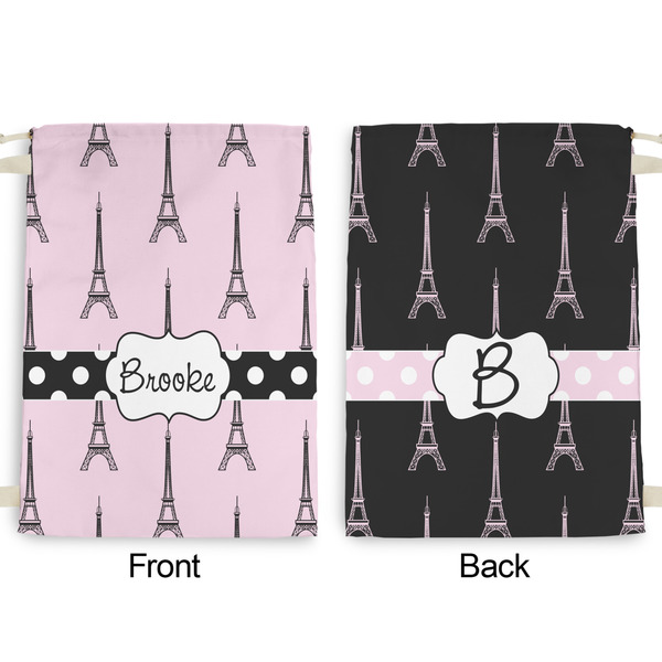 Eiffel Tower Large Laundry Bag - Front & Back View