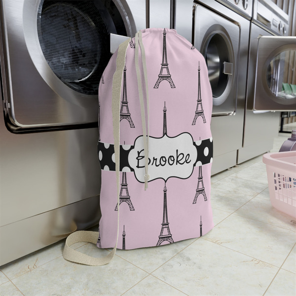 Eiffel Tower Large Laundry Bag - In Context