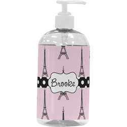Eiffel Tower Plastic Soap / Lotion Dispenser (16 oz - Large - White) (Personalized)