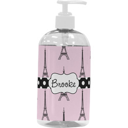 Eiffel Tower Plastic Soap / Lotion Dispenser (16 oz - Large - White) (Personalized)