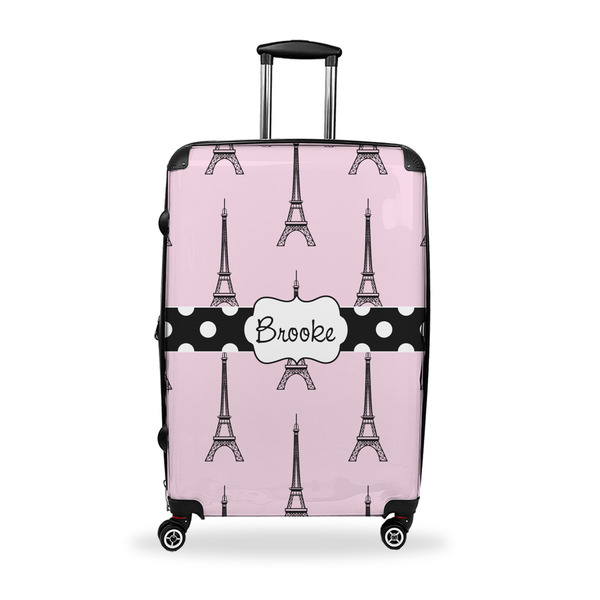 Custom Eiffel Tower Suitcase - 28" Large - Checked w/ Name or Text