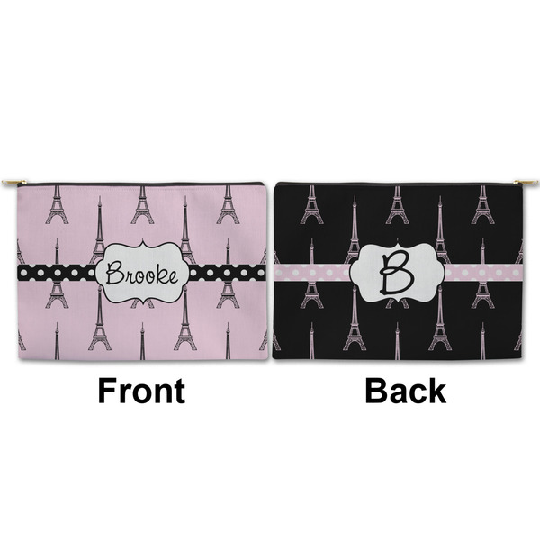 Eiffel Tower Large Zipper Pouch Approval (Front and Back)