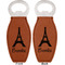 Eiffel Tower Leather Bar Bottle Opener - Front and Back
