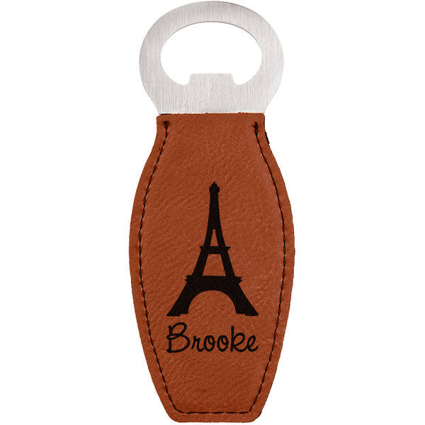 Custom Eiffel Tower Leatherette Bottle Opener - Double Sided (Personalized)