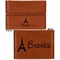 Eiffel Tower Leather Business Card Holder - Front Back