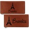 Eiffel Tower Leather Checkbook Holder Front and Back