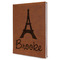 Eiffel Tower Leather Sketchbook - Large - Double Sided - Angled View