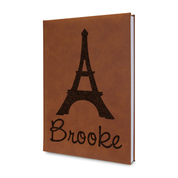 Custom Eiffel Tower Leather Sketchbook - Small - Double Sided (Personalized)