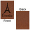 Eiffel Tower Leatherette Journal - Large - Single Sided - Front & Back View