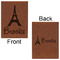 Eiffel Tower Leatherette Journals - Large - Double Sided - Front & Back View