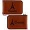 Eiffel Tower Leatherette Magnetic Money Clip - Front and Back