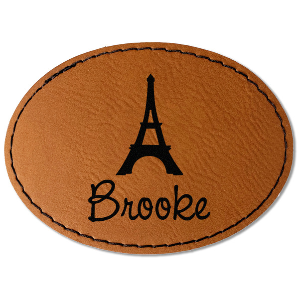 Eiffel Tower Leatherette Patches - Oval