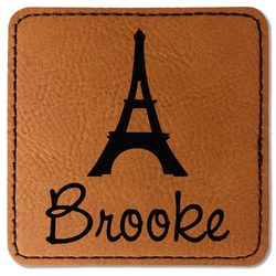 Eiffel Tower Faux Leather Iron On Patch - Square (Personalized)