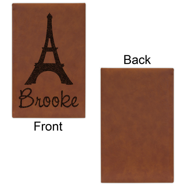 Eiffel Tower Leatherette Sketchbooks - Small - Single Sided - Front & Back View