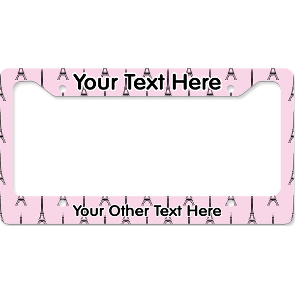 Custom Eiffel Tower License Plate Frame - Style B (Personalized)