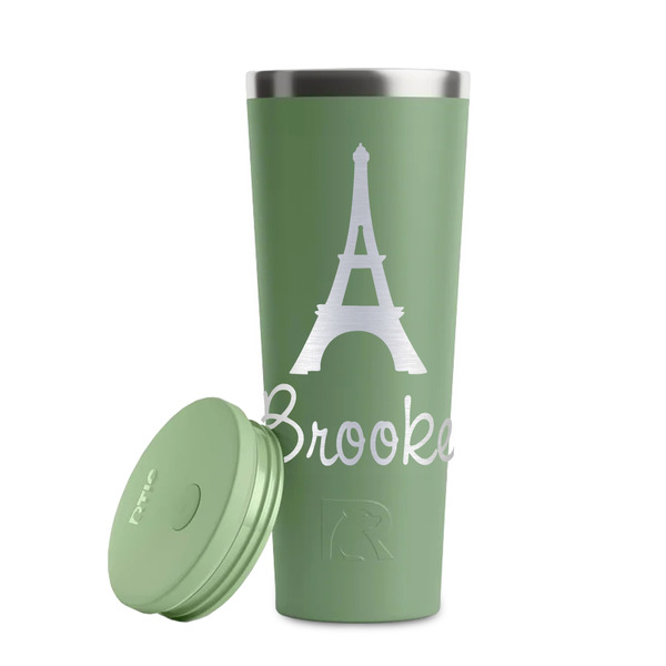 Eiffel Tower Light Green RTIC Everyday Tumbler - 28 oz. - Lid Off
