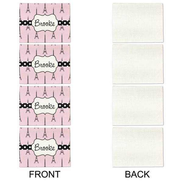 Eiffel Tower Linen Placemat - APPROVAL Set of 4 (single sided)