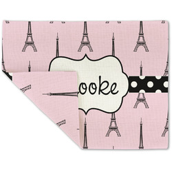 Eiffel Tower Double-Sided Linen Placemat - Single w/ Name or Text
