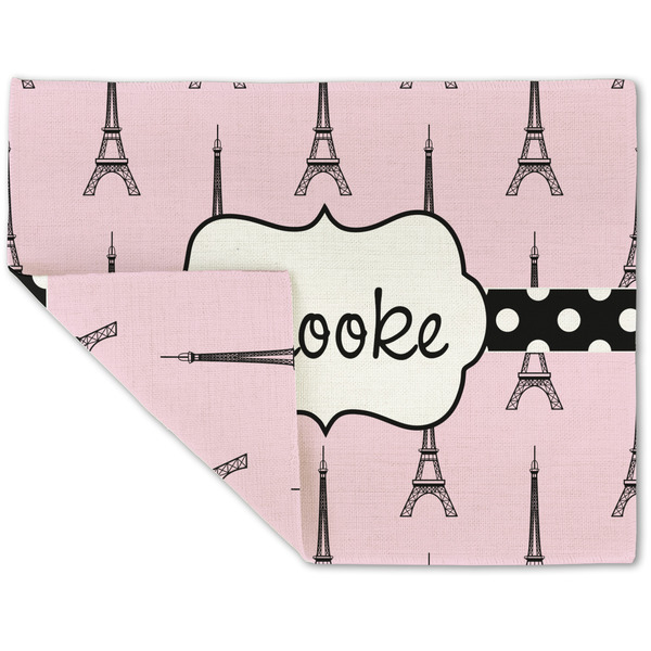Custom Eiffel Tower Double-Sided Linen Placemat - Single w/ Name or Text