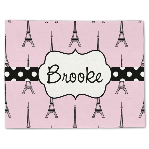 Custom Eiffel Tower Single-Sided Linen Placemat - Single w/ Name or Text