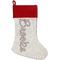 Eiffel Tower Linen Stockings w/ Red Cuff - Front
