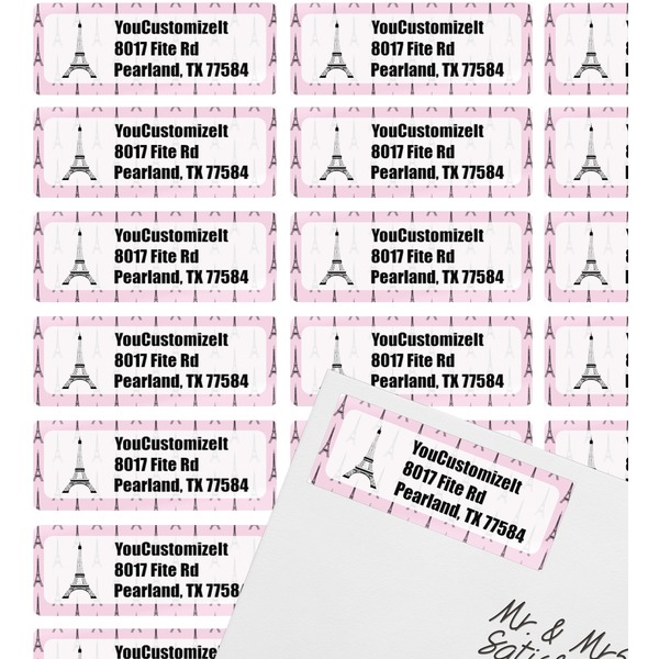 Eiffel Tower Mailing Label on Envelope - Multiple Labels