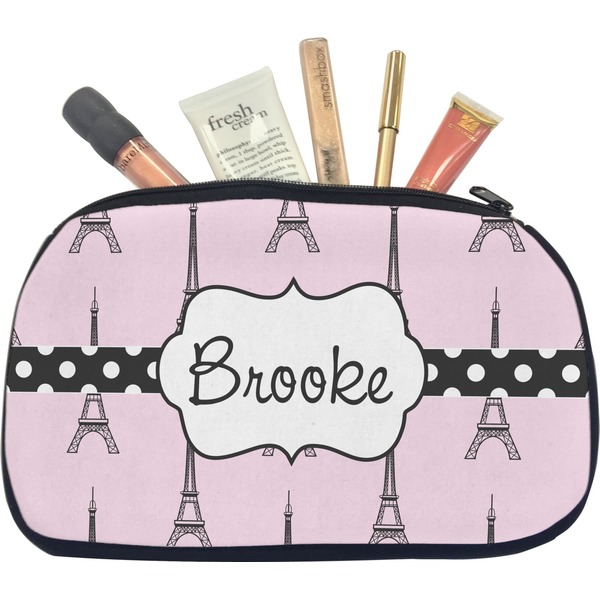 Custom Eiffel Tower Makeup / Cosmetic Bag - Medium (Personalized)
