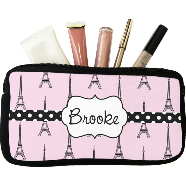 Custom Eiffel Tower Makeup / Cosmetic Bag (Personalized)