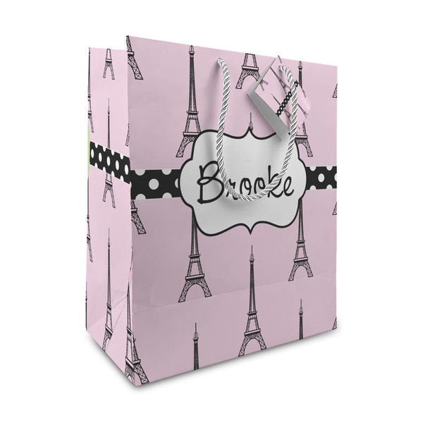 Custom Eiffel Tower Medium Gift Bag (Personalized)