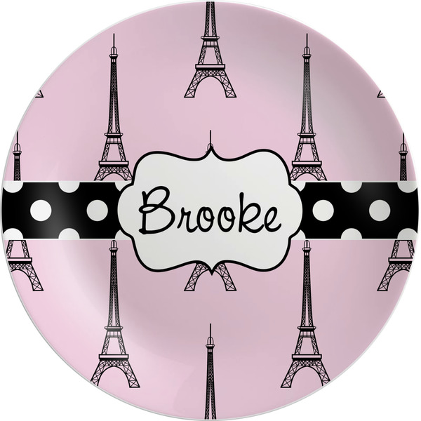 Custom Eiffel Tower Melamine Salad Plate - 8" (Personalized)