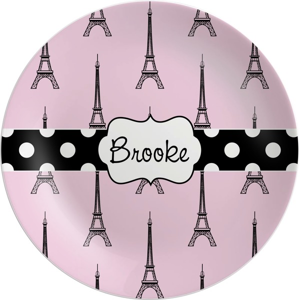 Custom Eiffel Tower Melamine Plate (Personalized)