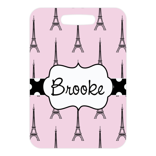 Eiffel Tower Metal Luggage Tag - Front Without Strap