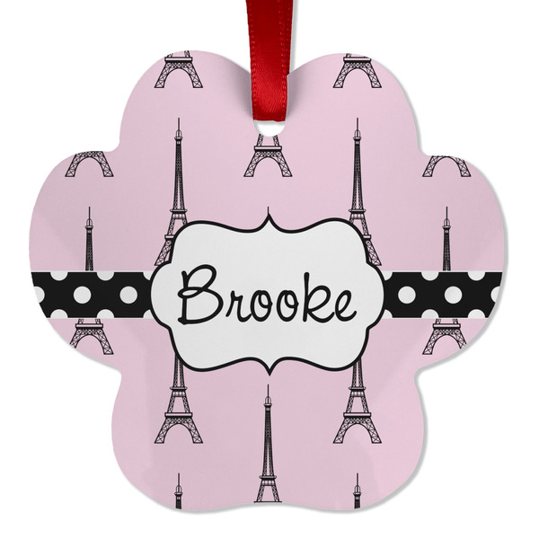 Eiffel Tower Metal Paw Ornament - Front