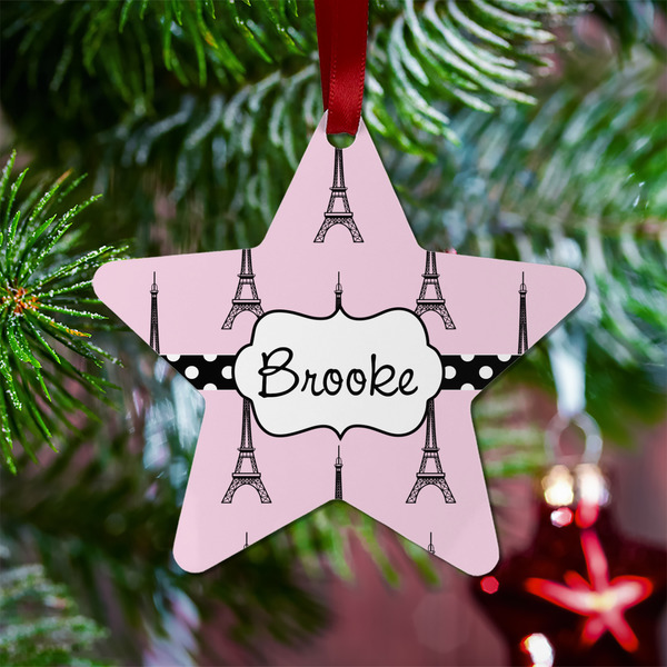 Eiffel Tower Metal Star Ornament - Lifestyle
