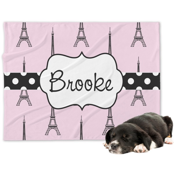Custom Eiffel Tower Dog Blanket - Regular (Personalized)