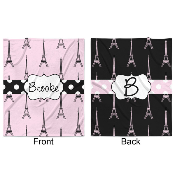 Eiffel Tower Minky Blanket - 50"x60" - Double Sided - Front & Back