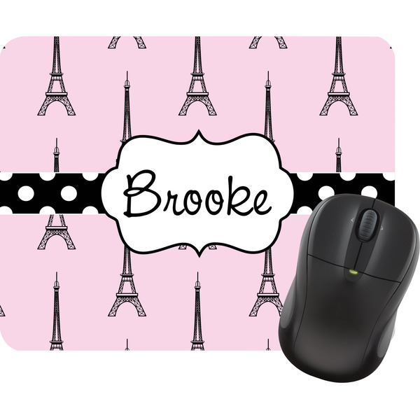 Custom Eiffel Tower Rectangular Mouse Pad (Personalized)