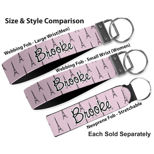 Eiffel Tower Multiple Key Ring comparison sizes