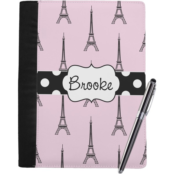 Custom Eiffel Tower Notebook Padfolio - Large w/ Name or Text