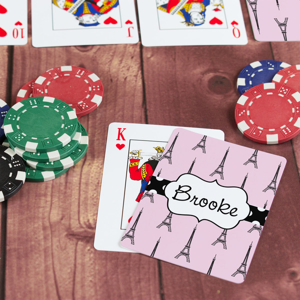 Eiffel Tower On Table with Poker Chips