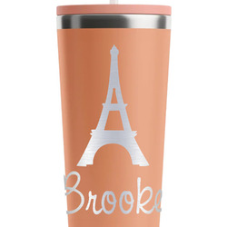 Eiffel Tower RTIC Everyday Tumbler with Straw - 28oz - Peach - Double-Sided (Personalized)